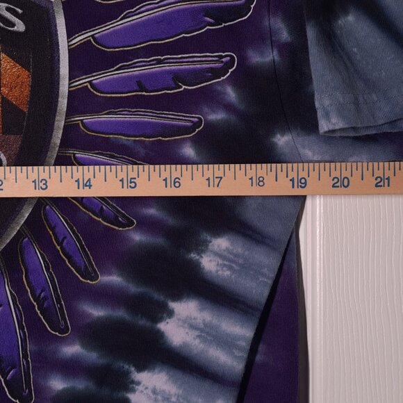 Baltimore Ravens Helmet USED Shirt (L, Purple Tie-Dye, Football, Majestic) - Picture 6 of 8